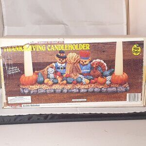 Vintage Wee Crafts Thanksgiving Candleholder Paint Kit USED